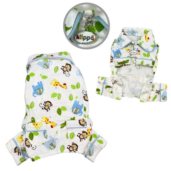 Zoo Animals Flannel Dog Pjs SMALL - Picture 2 of 3